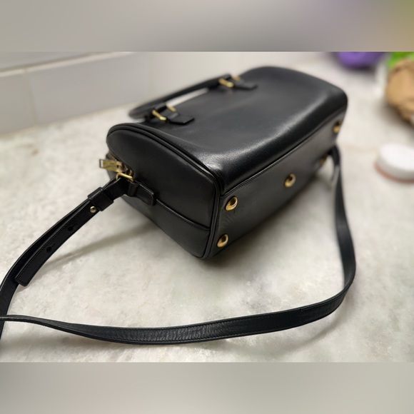 SOLD SAINT LAURENT Black Leather Classic 2-Way Duffle Baby Crossbody/Handbag - Picture 14 of 16